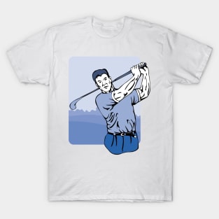 Golfer Teeing Off Retro T-Shirt